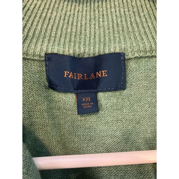 Fairlane Green Navy/White Quarter Zip Sweater XXL - Picture 5 of 7